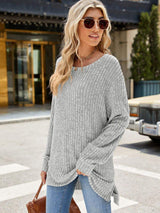 Round Neck Long Sleeve T-Shirt - Trendsi - Flyclothing LLC