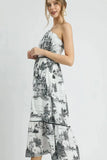 Umgee Printed Tiered Tube Midi Dress - Trendsi