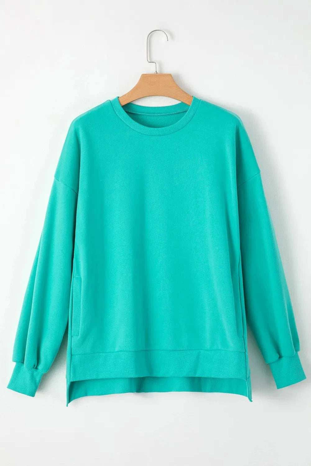 Round Neck Long Sleeve Sweatshirt - Trendsi - Flyclothing LLC