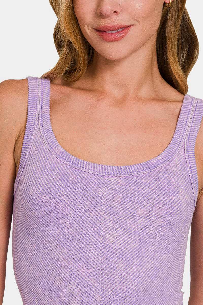 Zenana Ribbed Scoop Neck Tank - Trendsi - Flyclothing LLC