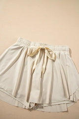 Drawstring High Waist Lined Active Skorts - Trendsi - Flyclothing LLC