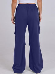 Elastic Waist Wide Leg Pants with Pockets - Trendsi