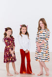 Pumpkin Patch 3/4 Sleeve Ruffle Twirl Dress - Mila & Rose ®