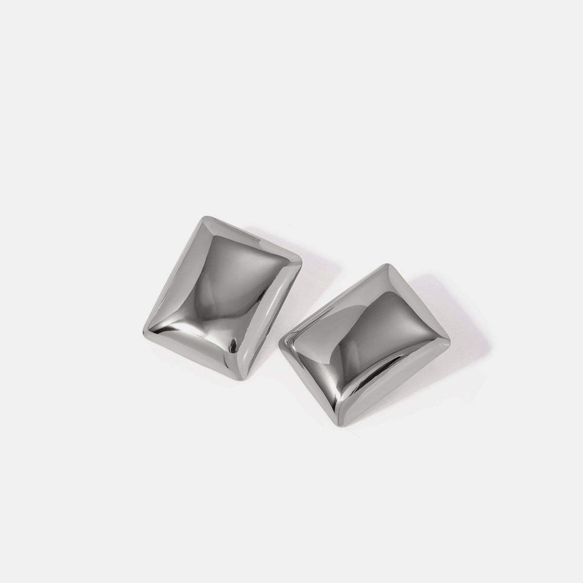 Stainless Steel Rectangular Stud Earrings - Trendsi - Flyclothing LLC