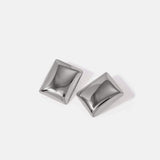 Stainless Steel Rectangular Stud Earrings - Trendsi - Flyclothing LLC
