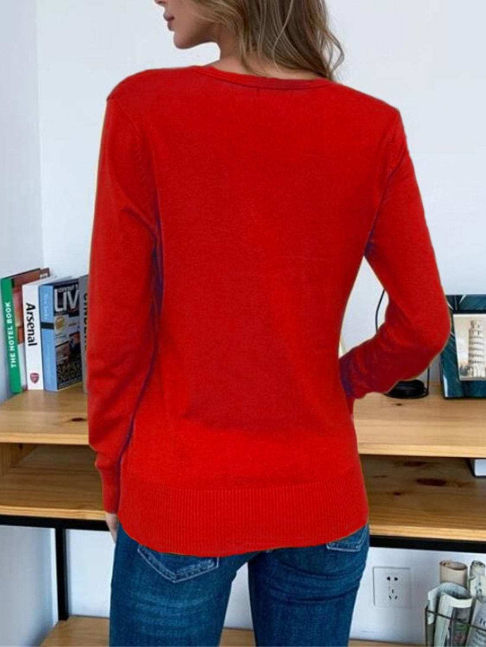 Button Up Long Sleeve Cardigan - Trendsi - Flyclothing LLC