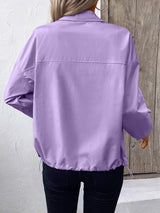 Pocketed Zip Up Long Sleeve Jacket - Trendsi - Flyclothing LLC
