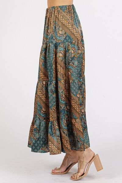 Mittoshop Paisley Patchwork Print Satin Maxi Skirt - Trendsi - Flyclothing LLC