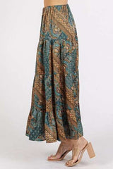 Mittoshop Paisley Patchwork Print Satin Maxi Skirt - Trendsi - Flyclothing LLC