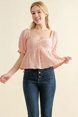 And The Why Lovely Textured and Smocked Top - Trendsi - Flyclothing LLC