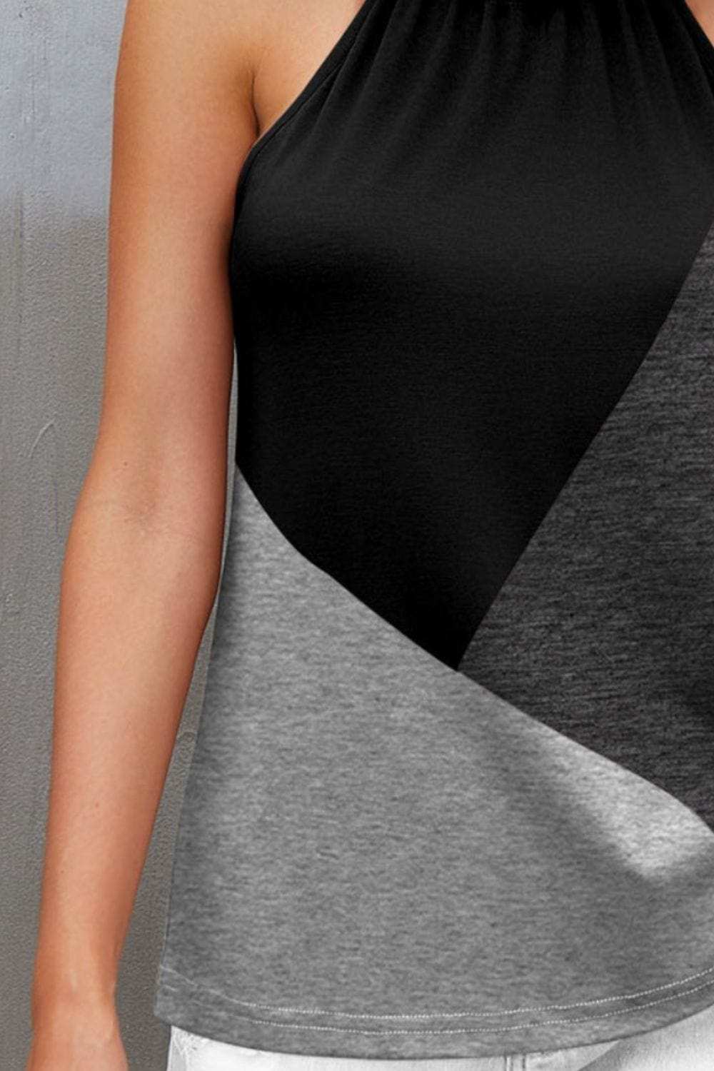 Color Block Grecian Neck Cami - Trendsi - Flyclothing LLC