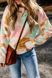 Checkered Round Neck Drop Shoulder Sweater - Trendsi - Flyclothing LLC