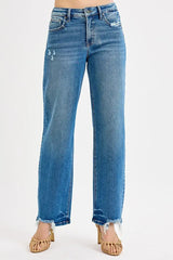 RISEN Full Size Mid Rise Baggy Jeans Plus Size - Trendsi - Flyclothing LLC