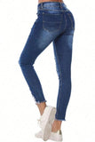 Distressed Raw Hem Jeans with Pockets - Trendsi