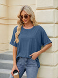 Florira Round Neck Half Sleeve T-Shirt - Trendsi