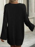 Round Neck Dropped Shoulder Sweater - Trendsi - Flyclothing LLC