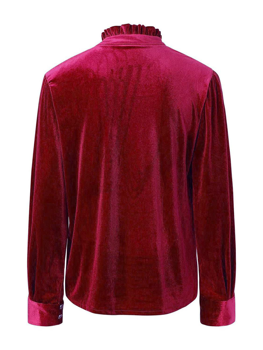 Half Button Long Sleeve Blouse - Trendsi - Flyclothing LLC