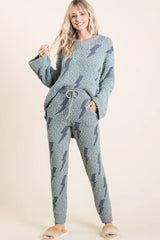 BiBi Cozy Soft Hairy Popcorn Sweater Pants - Trendsi - Flyclothing LLC