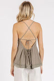 Mittoshop Crisscross Back Lace Detail V-Neck Cami - Trendsi