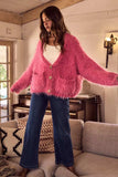 SO ME Soft Touch Hairy Loose Fit Cozy Sweater Cardigan - Trendsi - Flyclothing LLC