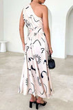 Ruched Printed Single Shoulder Dress - Trendsi - Flyclothing LLC