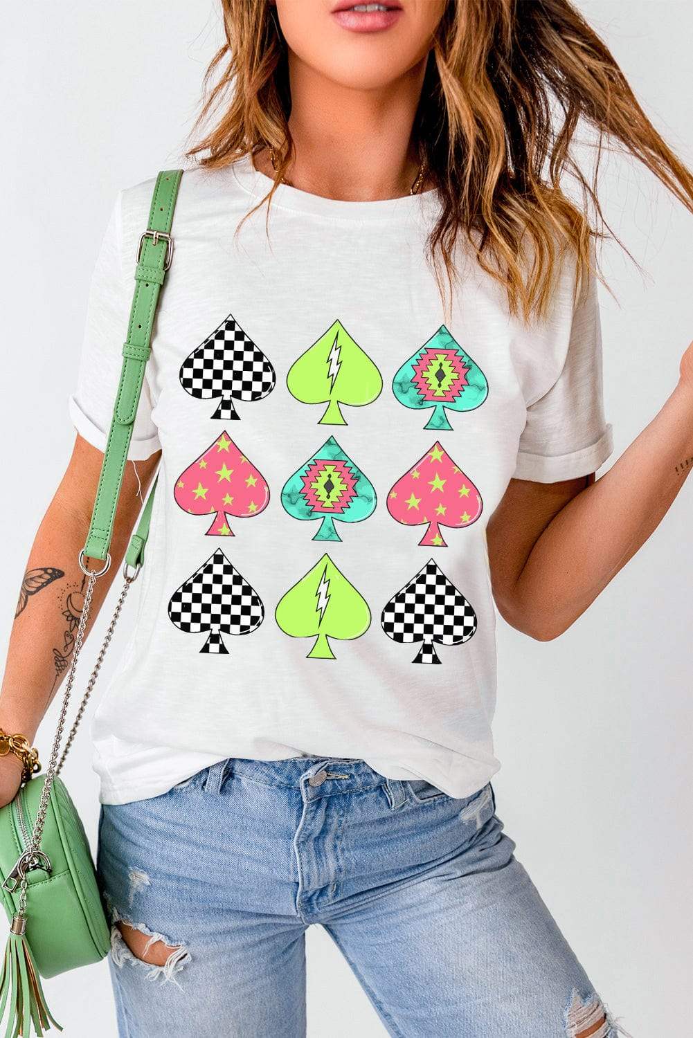Graphic Round Neck Short Sleeve T-Shirt - Trendsi - Flyclothing LLC