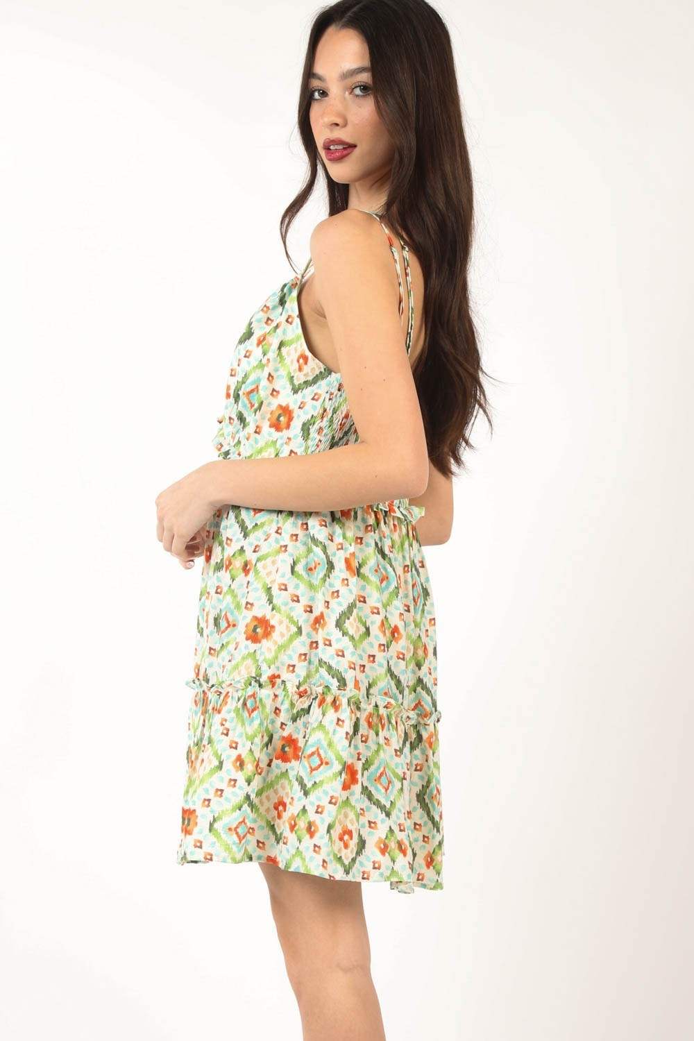 VERY J Floral Back Smocked Ruffled Mini Dress - Trendsi - Flyclothing LLC