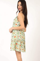 VERY J Floral Back Smocked Ruffled Mini Dress - Trendsi - Flyclothing LLC