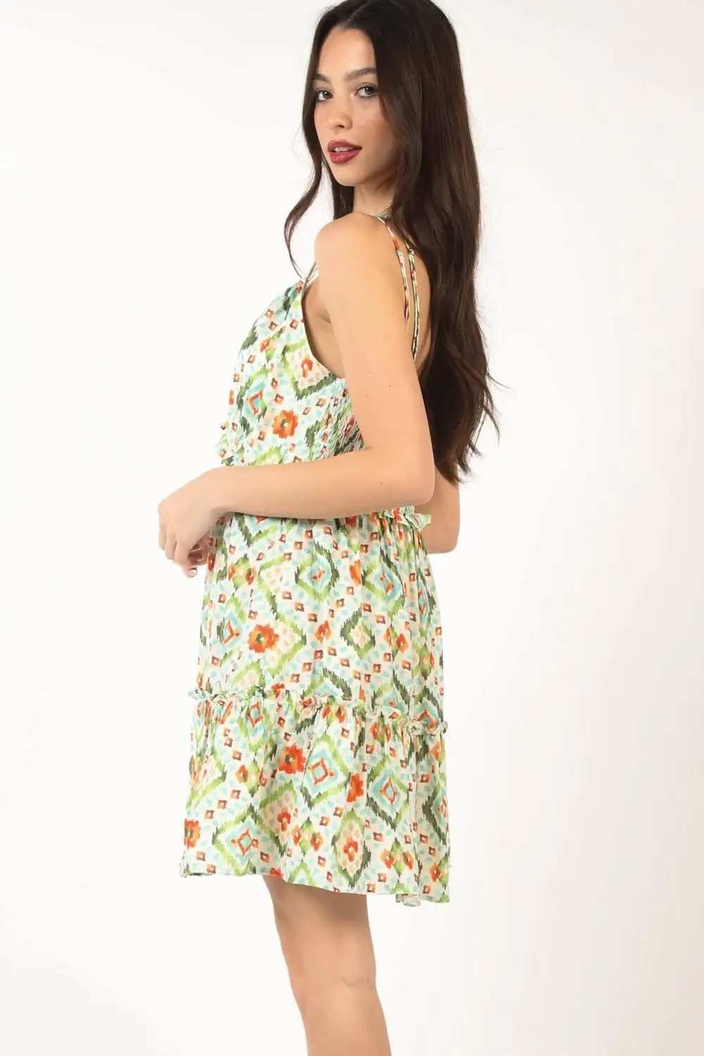 VERY J Floral Back Smocked Ruffled Mini Dress - Trendsi - Flyclothing LLC