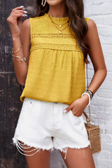 Swiss Dot Round Neck Tank - Trendsi - Flyclothing LLC