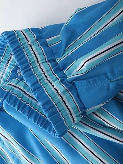 Striped Elastic Waist Shorts - Trendsi - Flyclothing LLC