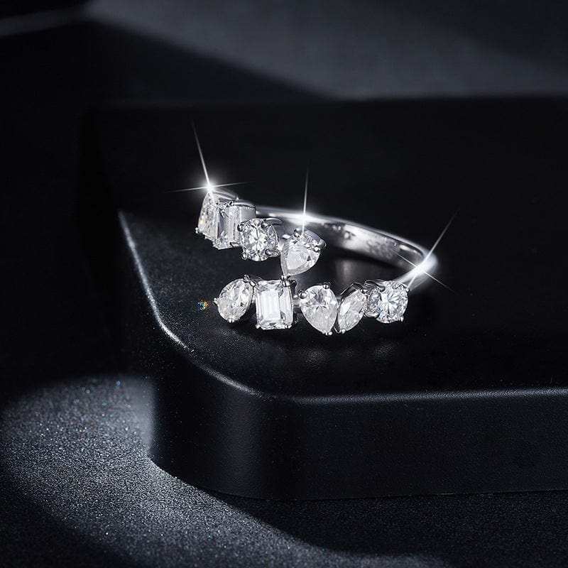 2.6 Carat Moissanite 925 Sterling Silver Bypass Ring - Trendsi - Flyclothing LLC