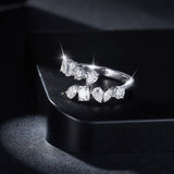 2.6 Carat Moissanite 925 Sterling Silver Bypass Ring - Trendsi