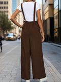 Square Neck Wide Strap Overalls - Trendsi