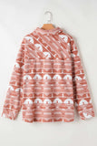 Plus Size Pocketed Printed Collared Neck Jacket - Trendsi - Flyclothing LLC
