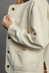 Umgee Textured Jacquard Jacket - Trendsi - Flyclothing LLC