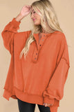 Exposed Seam Long Sleeve Sweatshirt - Trendsi - Flyclothing LLC