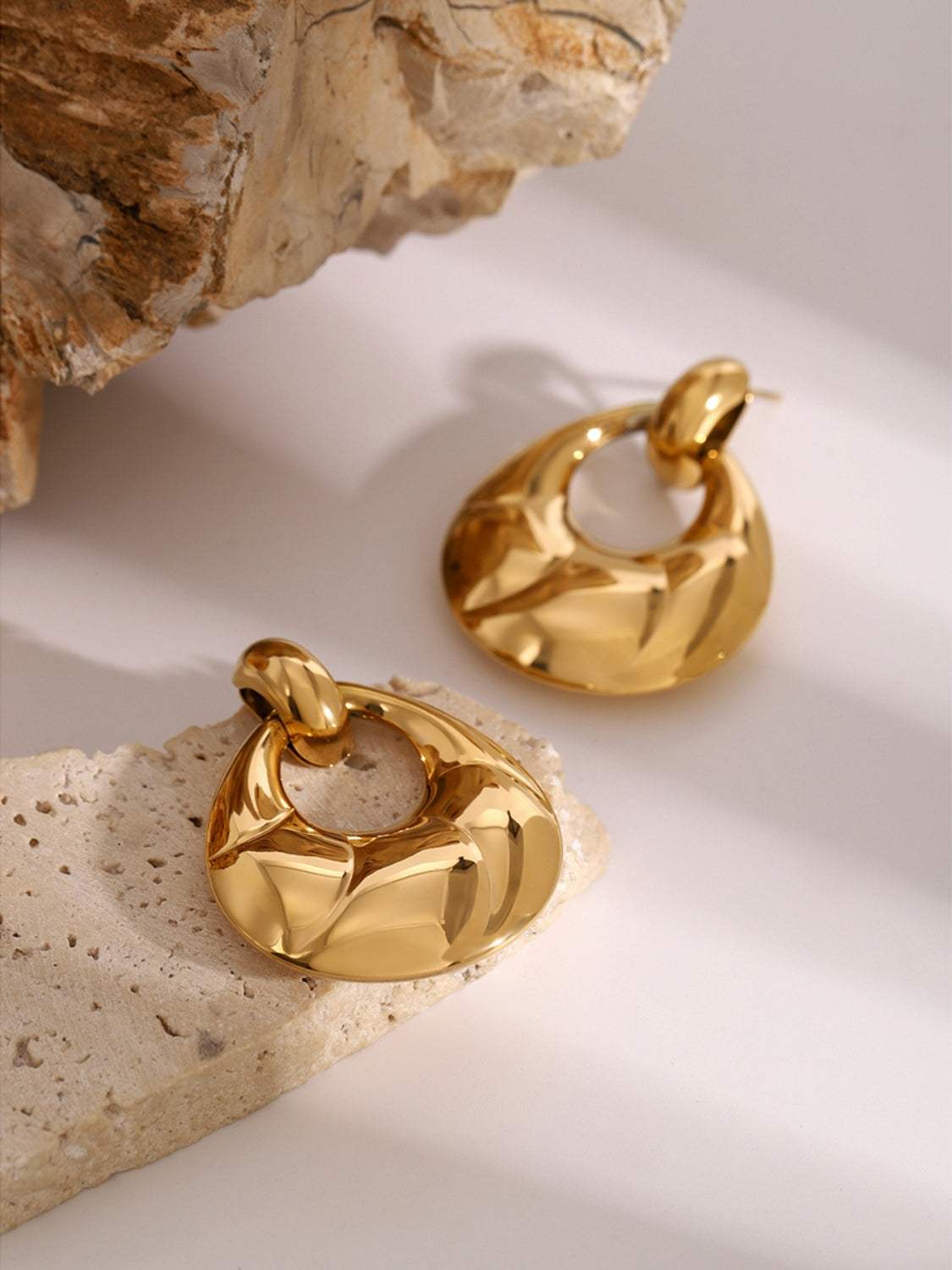 Stainless Steel Teardrop Shape Earrings - Trendsi - Flyclothing LLC