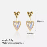 Heart-Shaped Pearl Drop Earrings - Trendsi - Flyclothing LLC