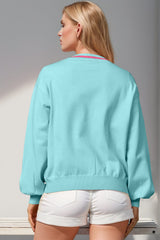 Double Take Full Size Nutcracker Sequin Bow Decor Cardigan - Trendsi