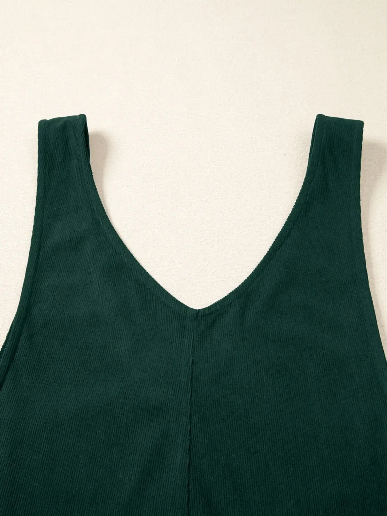 Corduroy V Neck Patched Pocket Sleeveless Jumpsuit - Trendsi - Flyclothing LLC