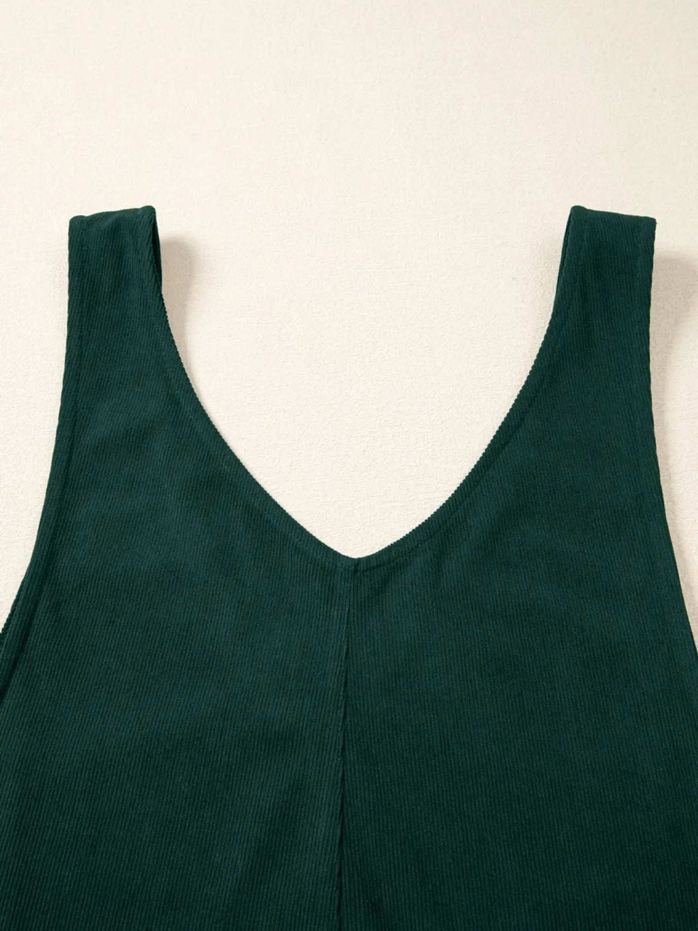 Corduroy V Neck Patched Pocket Sleeveless Jumpsuit - Trendsi - Flyclothing LLC