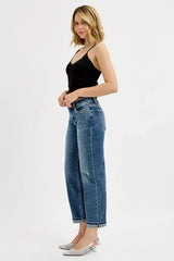 RISEN Full Size Low Rise Crop Boyfriend Jeans Plus Size - Trendsi - Flyclothing LLC