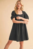 Aemi + Co Square Neck Babydoll Dress with Pockets - Trendsi