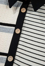 Striped Patchwork Long Sleeve Mini Dress - Trendsi - Flyclothing LLC