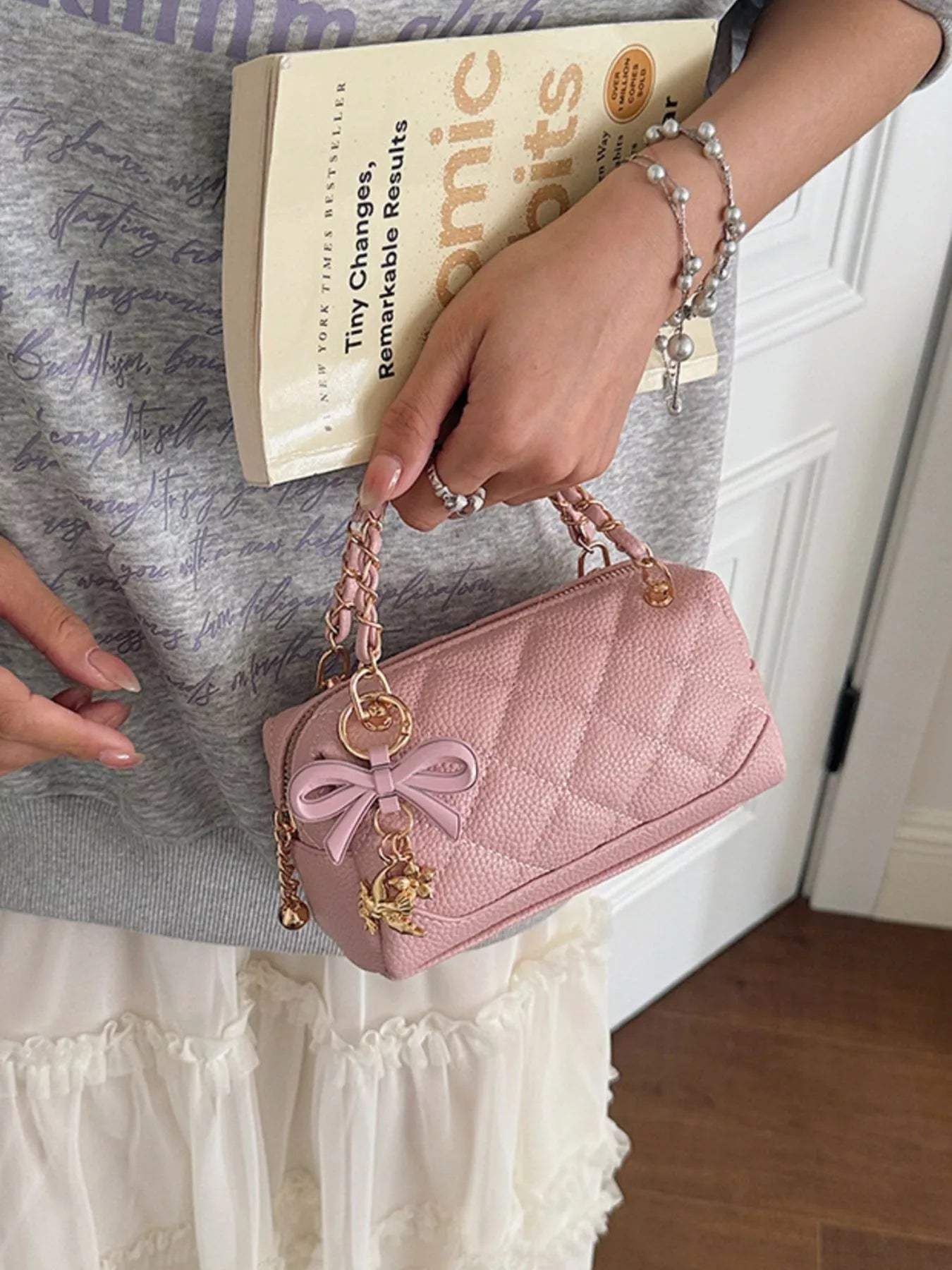 Quilted Chain Crossbody Bag - Trendsi - Flyclothing LLC