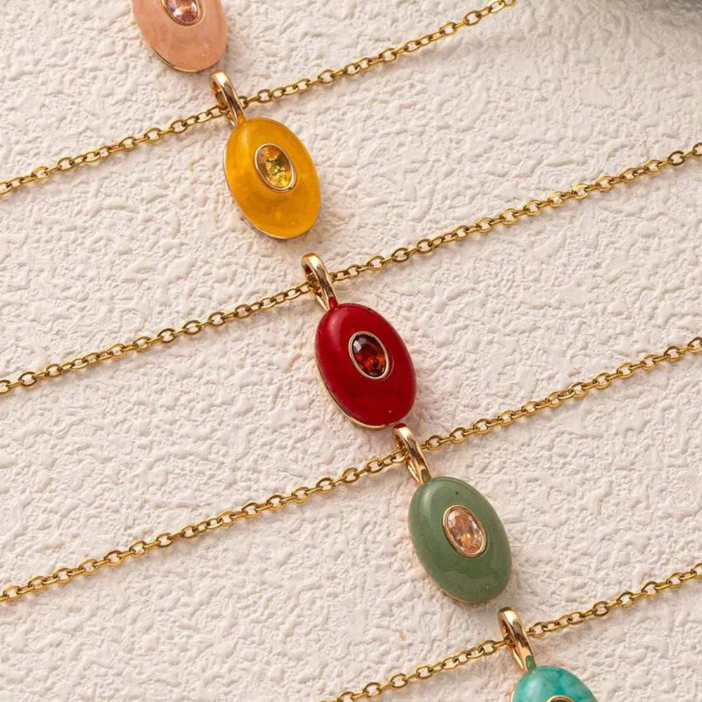 Natural Stone Pendant Necklace - Trendsi - Flyclothing LLC