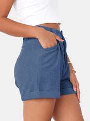 Full Size High Waist Shorts with Pockets - Trendsi