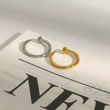 Stainless Steel Zircon Open Ring - Trendsi - Flyclothing LLC
