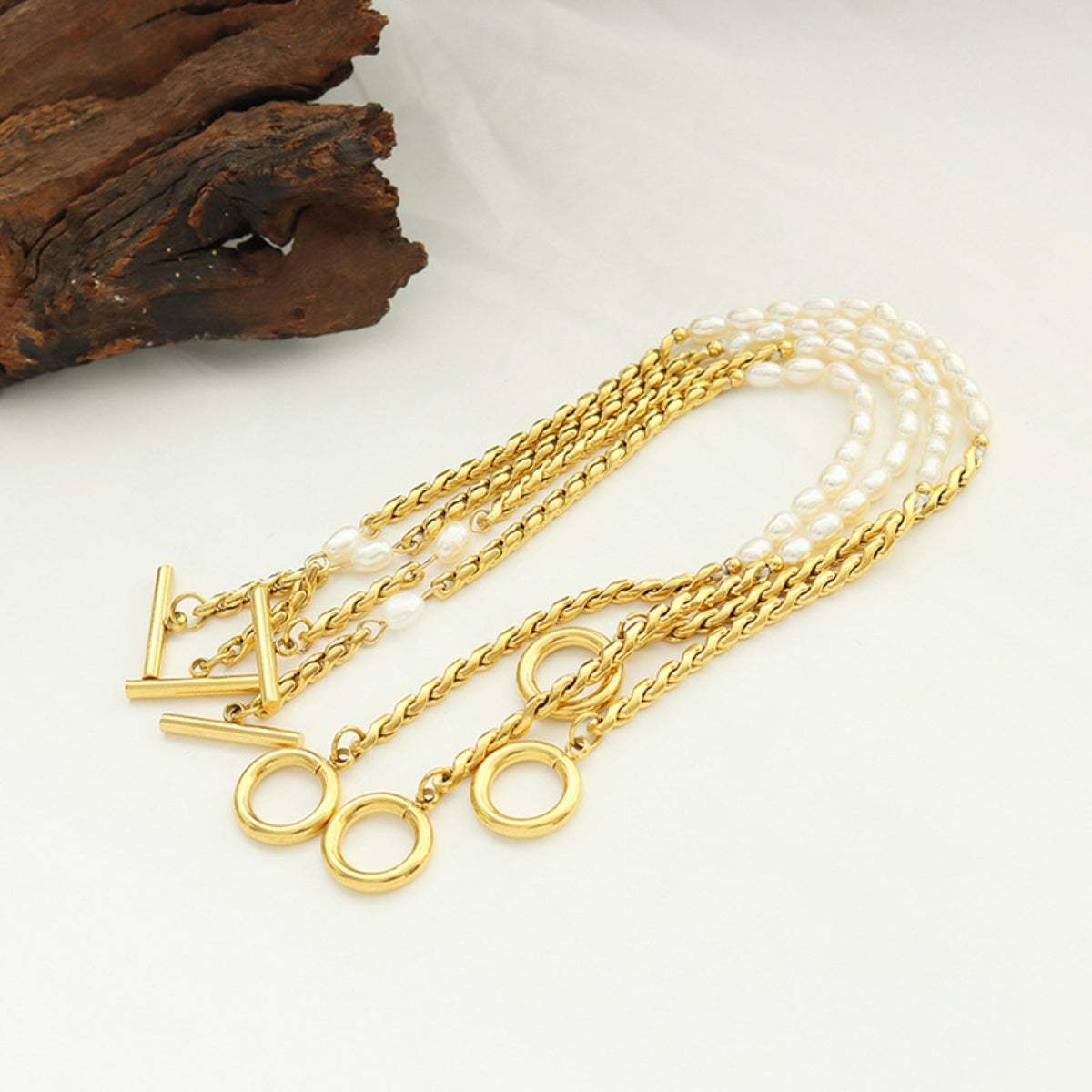 Freshwater Pearl Titanium Steel Bracelet - Trendsi - Flyclothing LLC